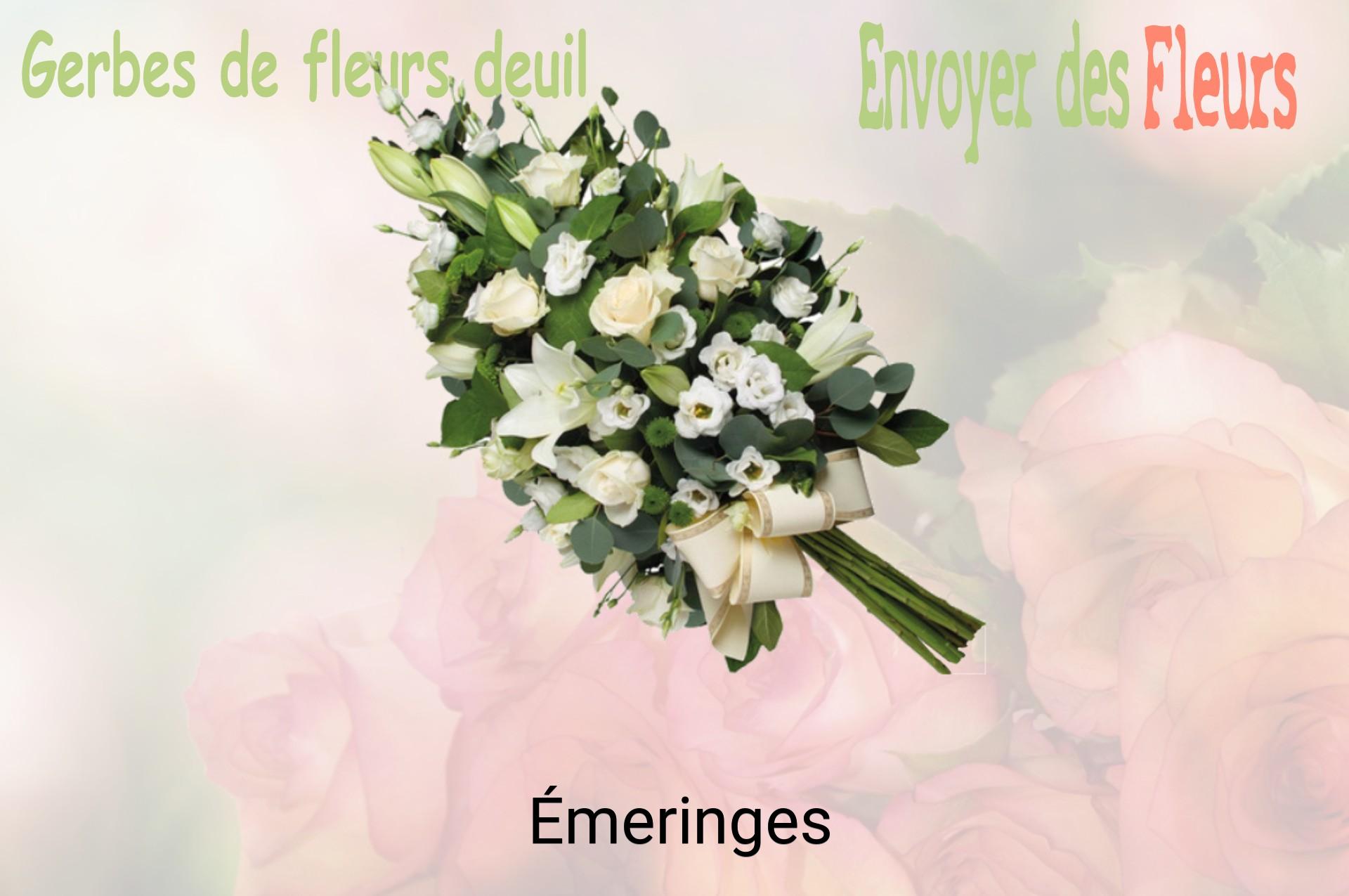Gerbe de fleurs de deuil livrée à Émeringes